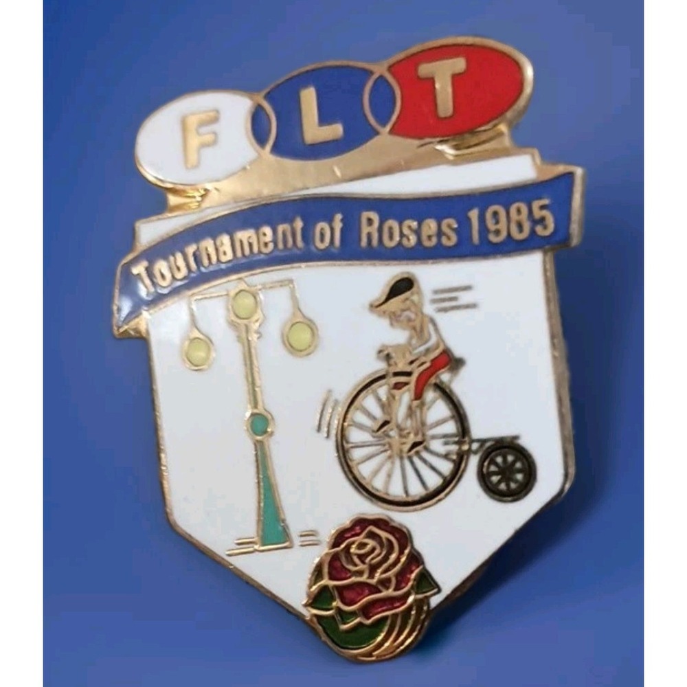 1985 Tournament of Roses Pasadena FLT Pin Pinback Button Vintage Souvenir